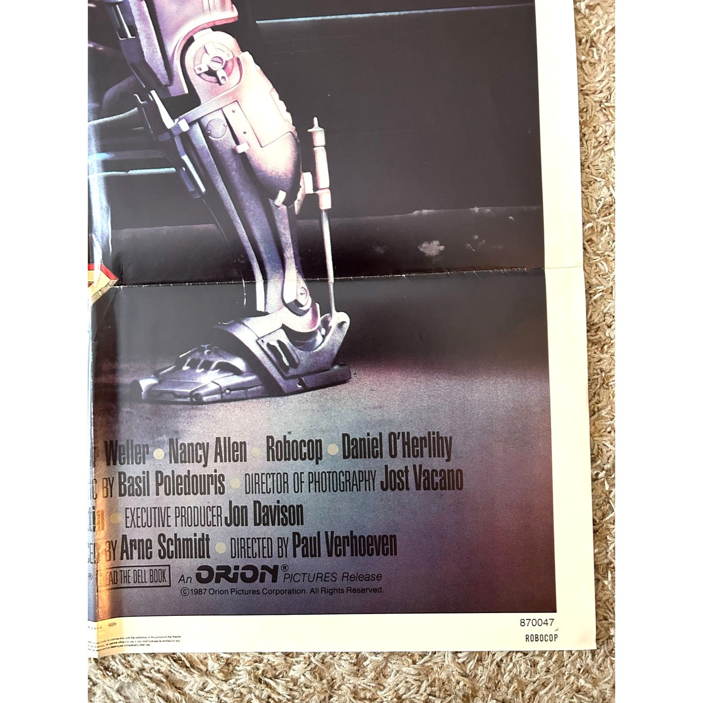 Robocop (1987) ORIGINAL Movie Poster One-Sheet 27x41 Folded NM Condition!