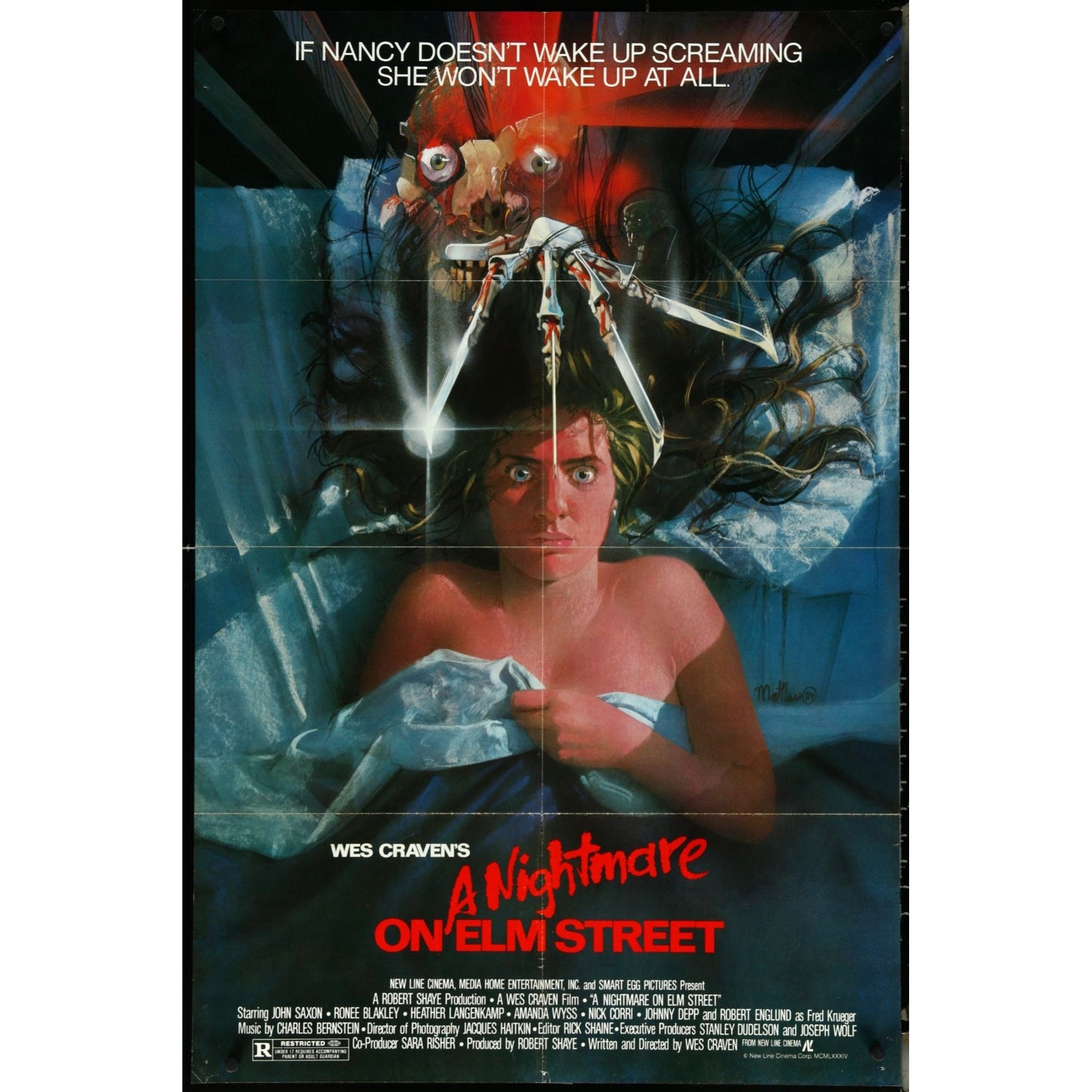 NIGHTMARE ON ELM STREET (1984) Original Movie Poster 27x41 Folded