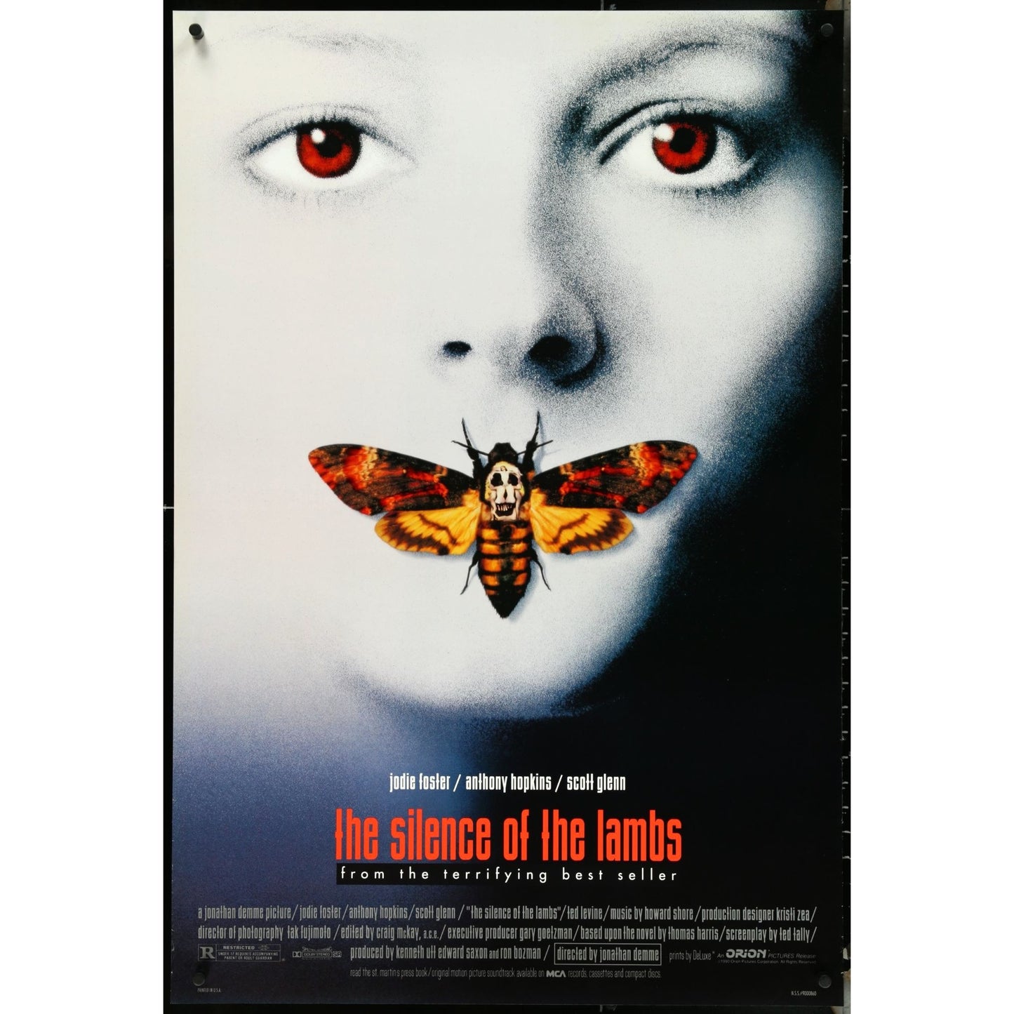 Silence of the Lambs (1991) Original Unfolded One-Sheet 27x40 Double Sided EJA2