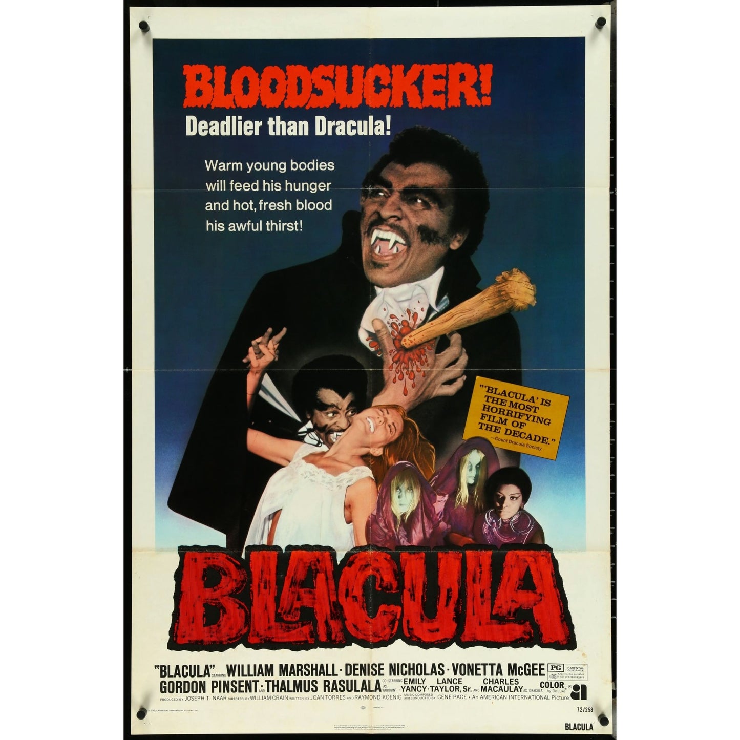 Blacula (1972) Original Theatrical Folded One-Sheet Movie Poster 27x41 EM2B7