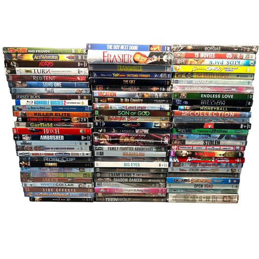 BULK LOT 76 BRAND NEW SEALED DVDS AND BLU-RAYS Various Genres CF6B