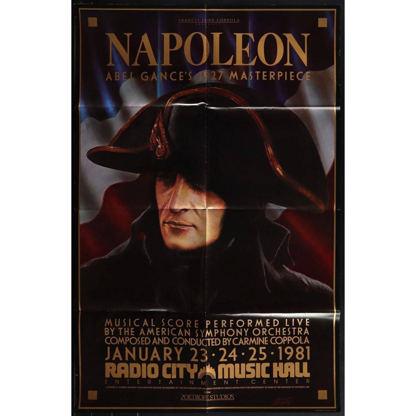 Napoleon (1981) Original Performance Poster Folded