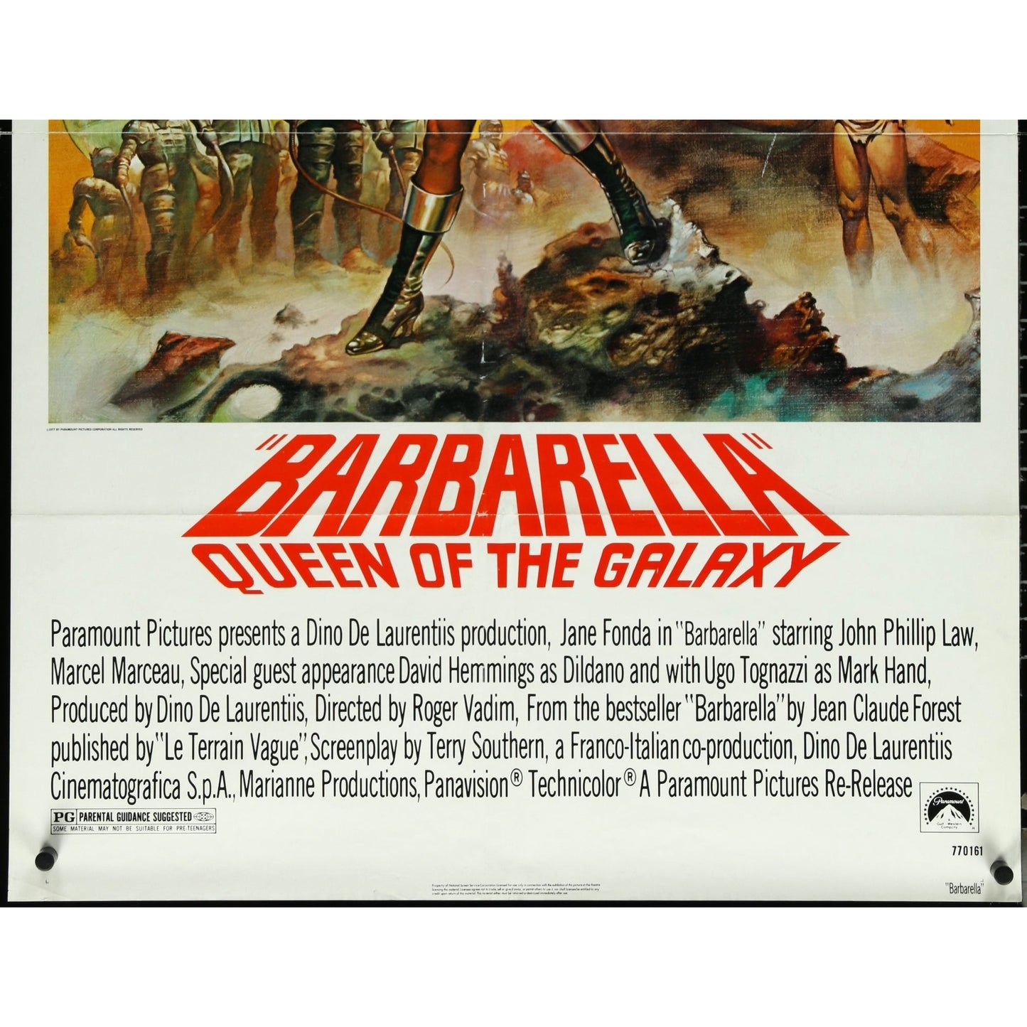 Barbarella (1977 Re-release) Original Folded Movie Poster 27x41 Jane Fonda