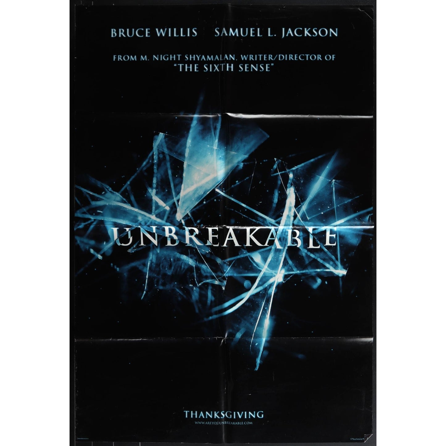 Unbreakable (2000) Original Folded Movie Poster 27x41 Dbl Sided Willis, Jackson