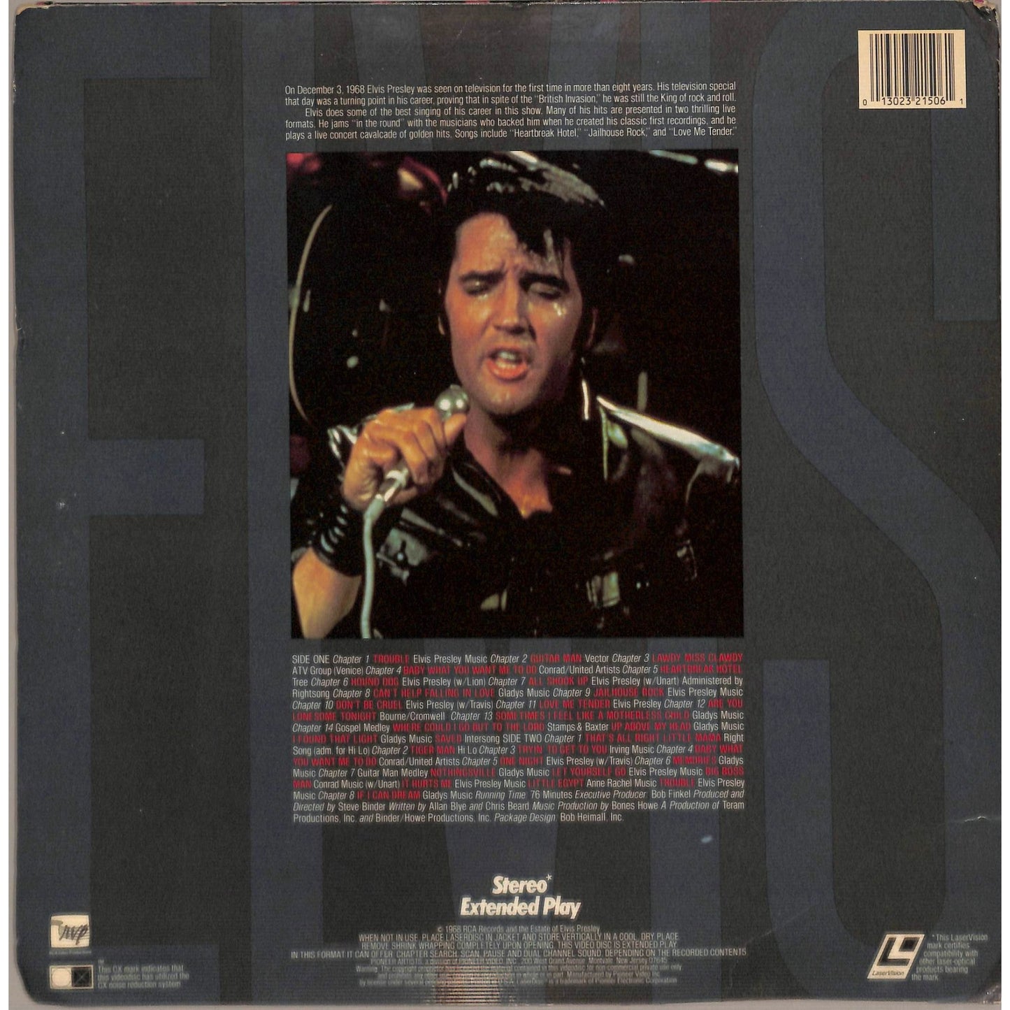 Elvis: His 1968 Comeback Special (1968) Laserdisc