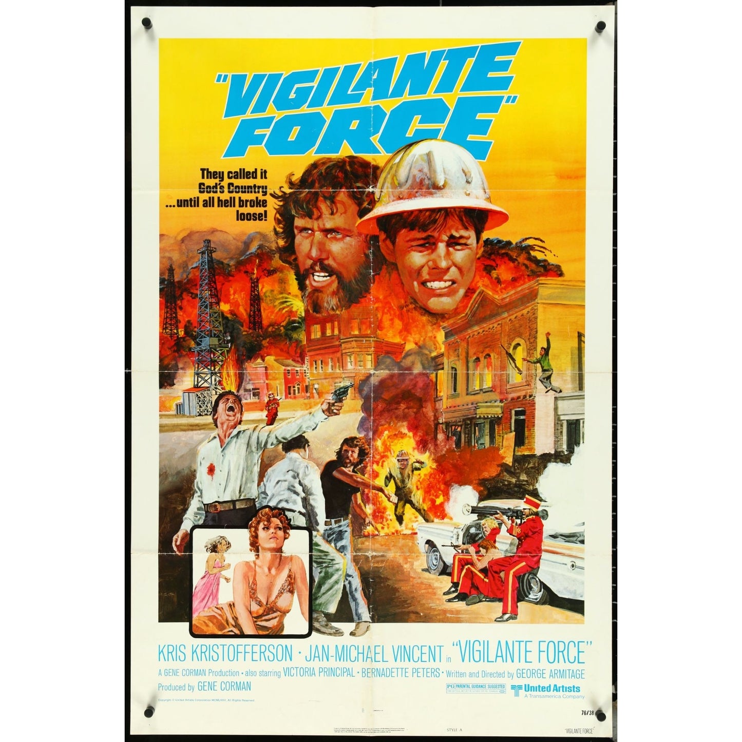 Vigilante Force (1976) Orig. Movie Poster 27x41 Folded Kris Kristofferson EM1A54