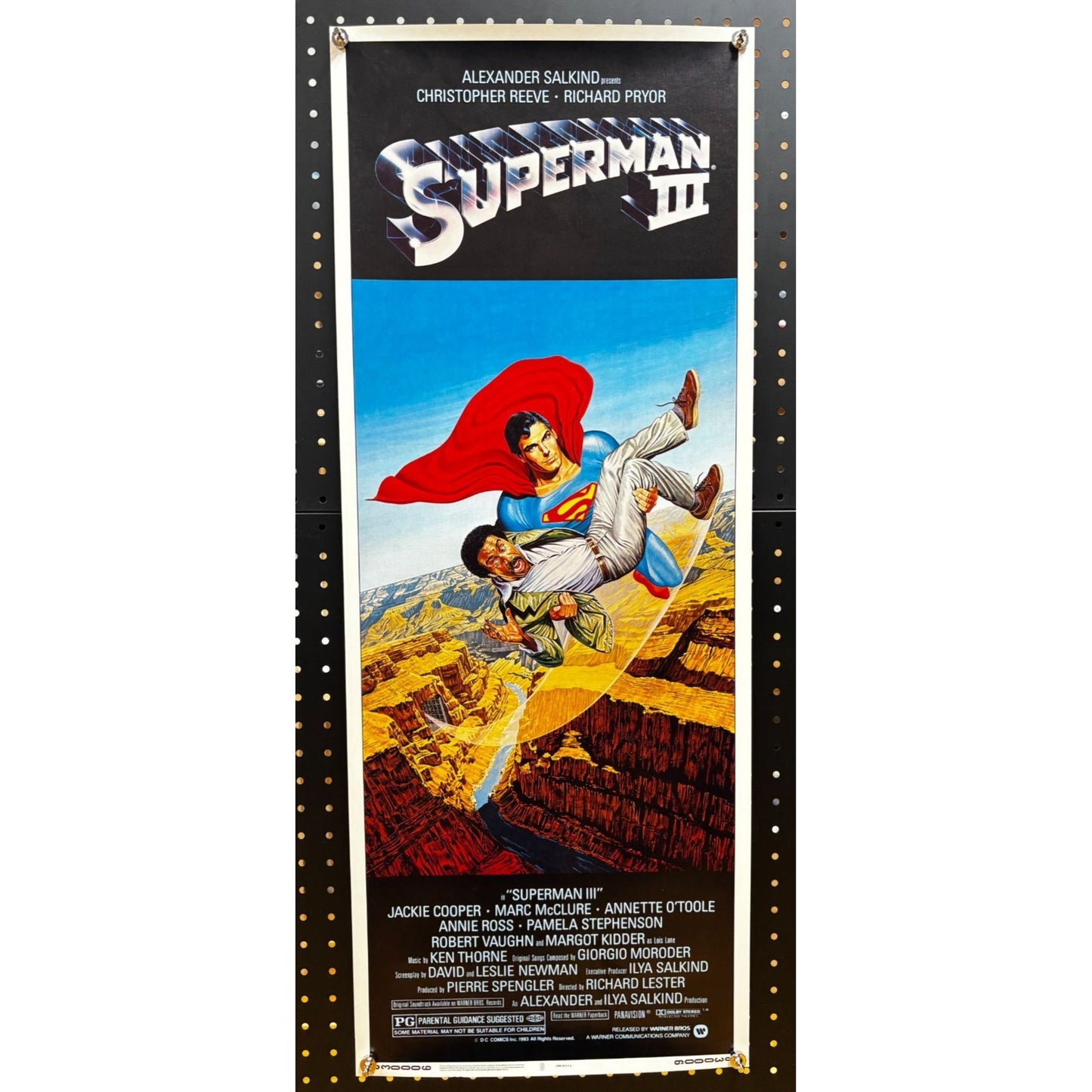 Superman III (1983) Original Insert Movie Poster 14" x 36"