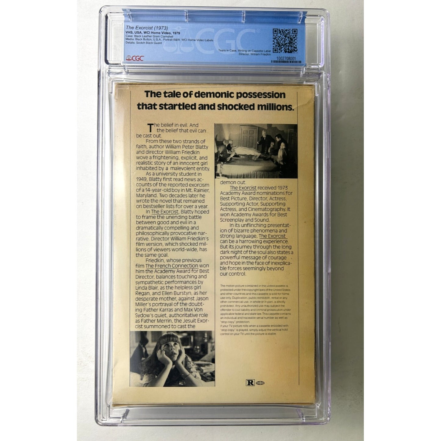 The Exorcist - RARE VHS WCI Home Video 1979 WB 1007 NT Book Box CGC 6.5 Complete