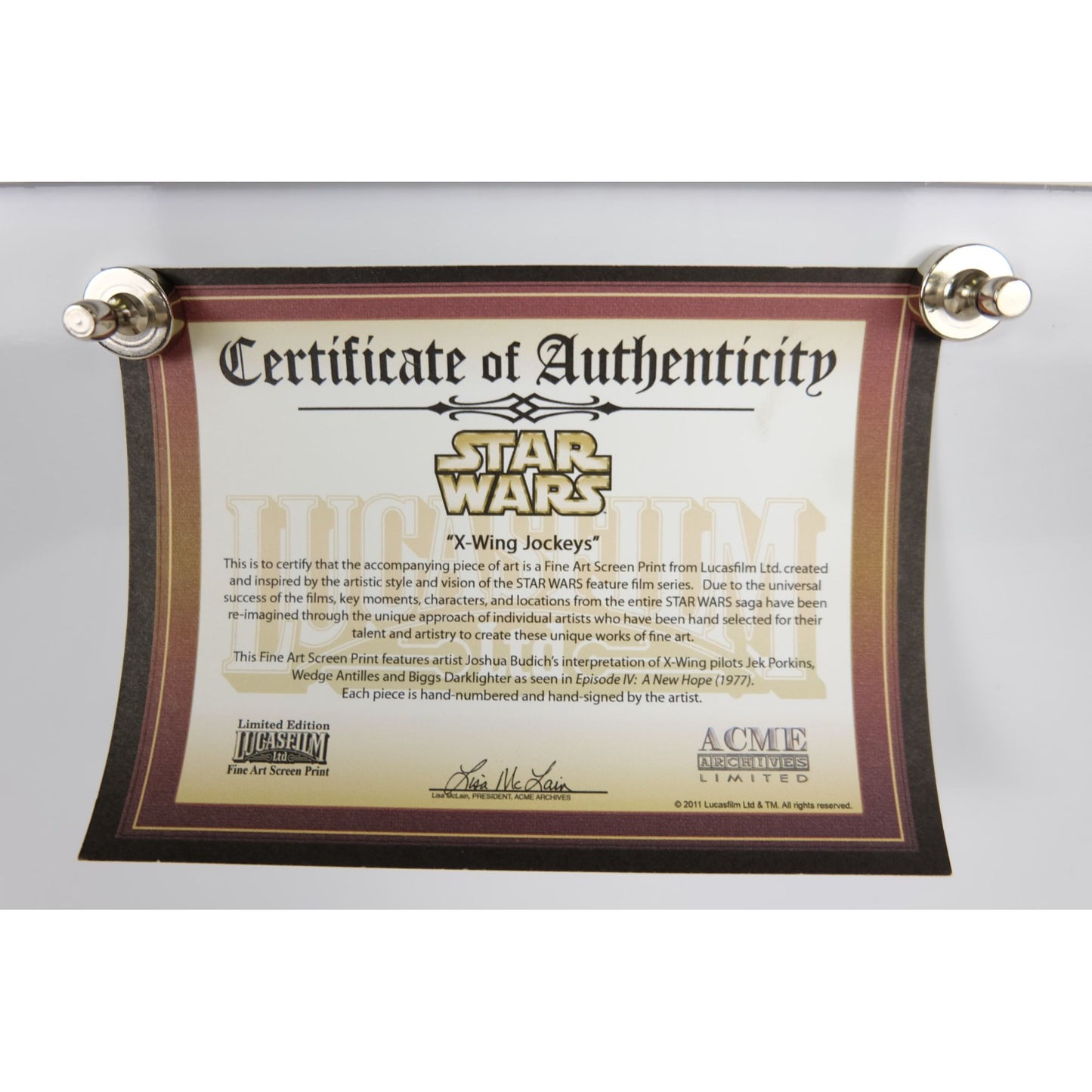 Star Wars Art Print by Joshua Budich w/ Autographs Dennis Lawson & Garrick Hagon