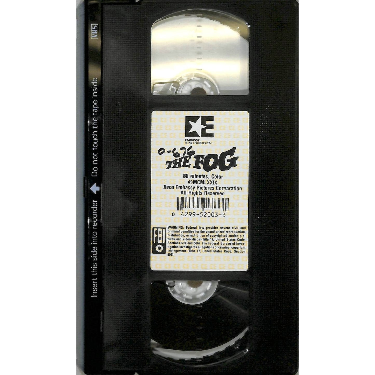 The Fog (1987) VHS John Carpenter