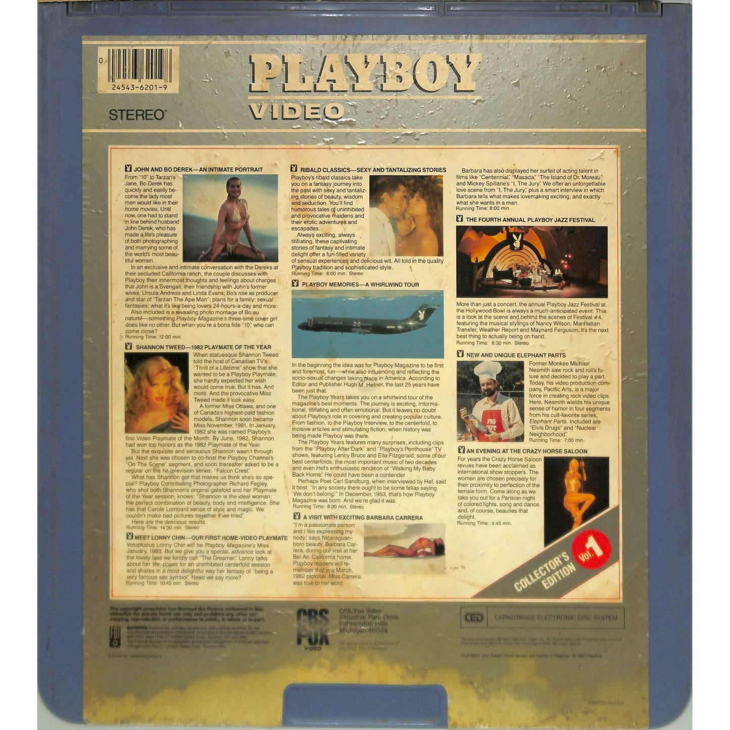Playboy Video Collector's Edition Vol. 1 (1982) Vintage CED Videodisc TESTED