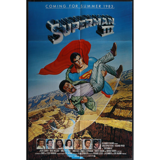 Superman III (1983) Original Folded Movie Poster 27x41 VG Cond EM4-77