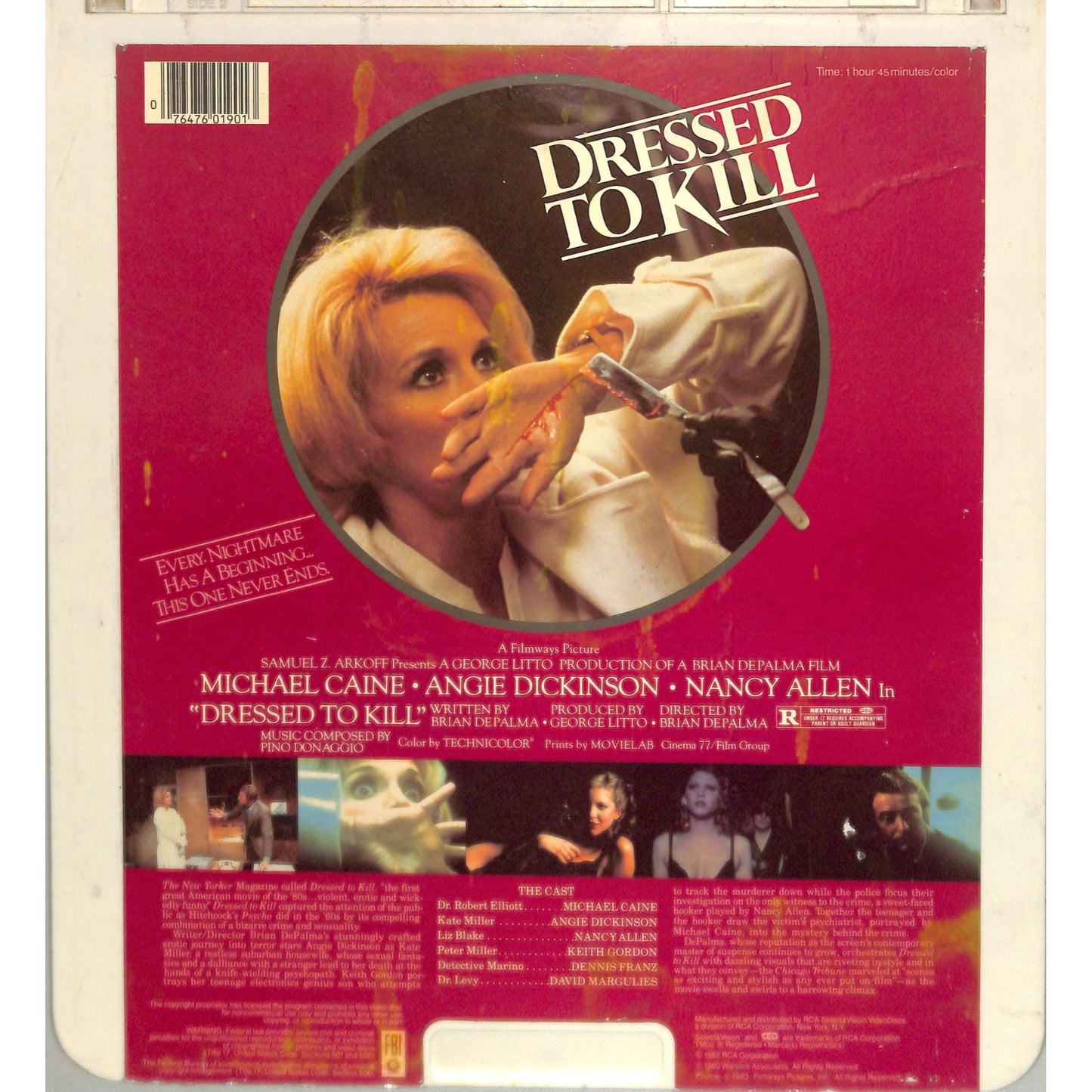 Dressed to Kill (1980) Vintage CED Videodisc