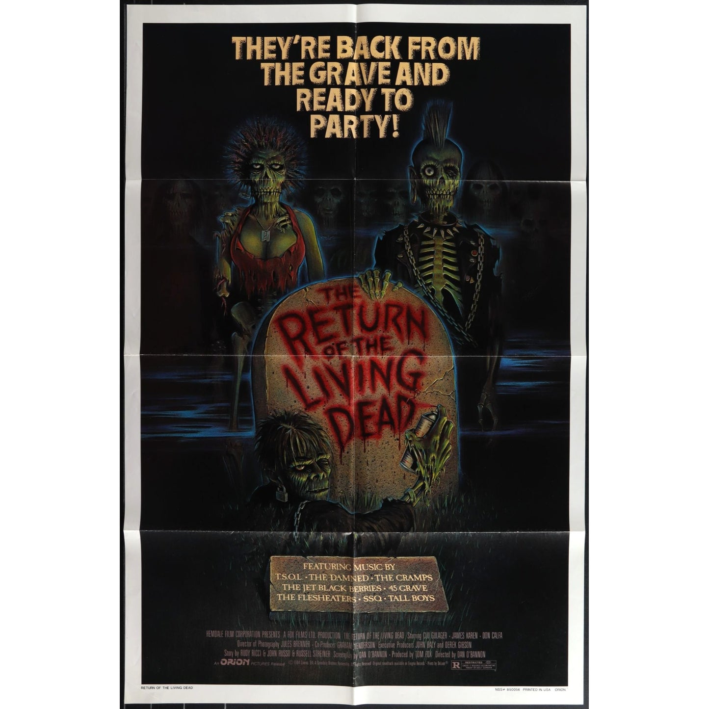 The Return of the Living Dead (1985) Original Movie Poster Folded 27x41 EM4-175