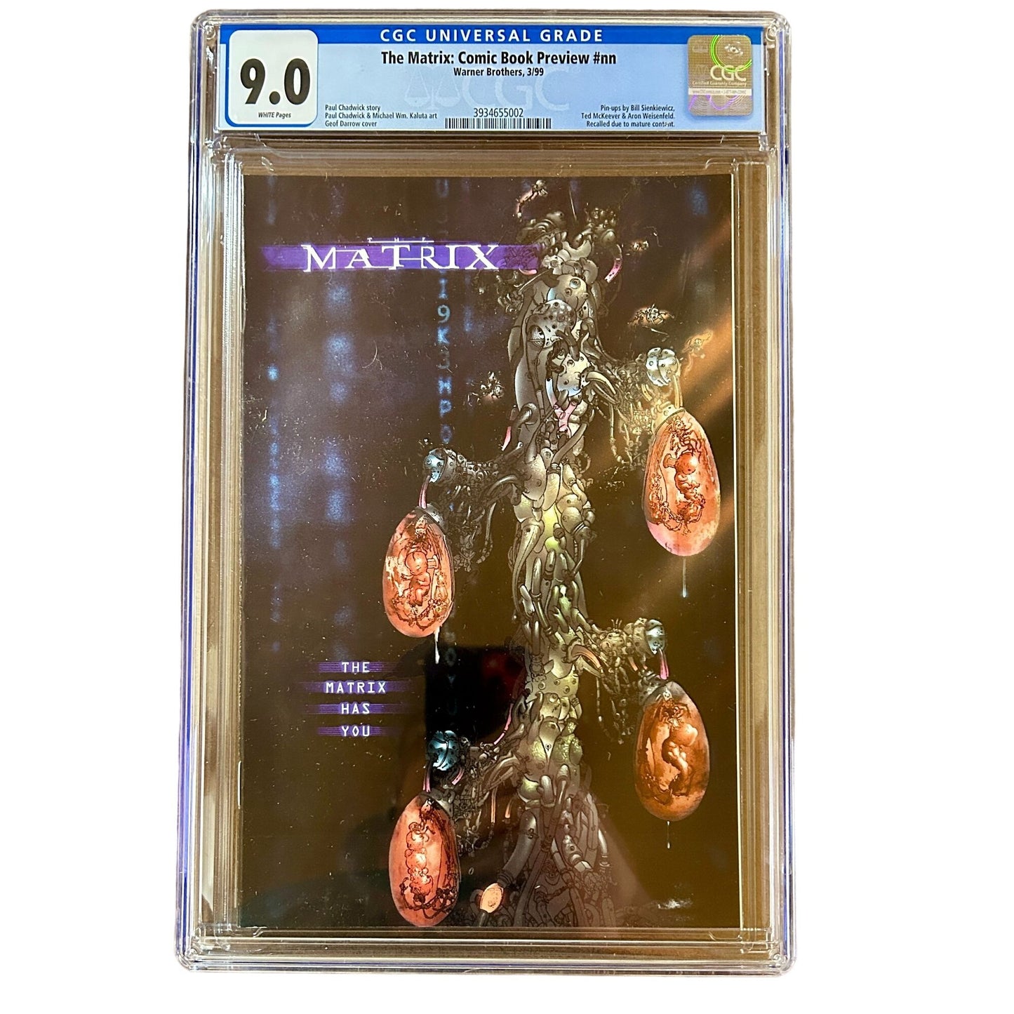 The Matrix: Comic Book Preview #nn CGC Graded 9.0