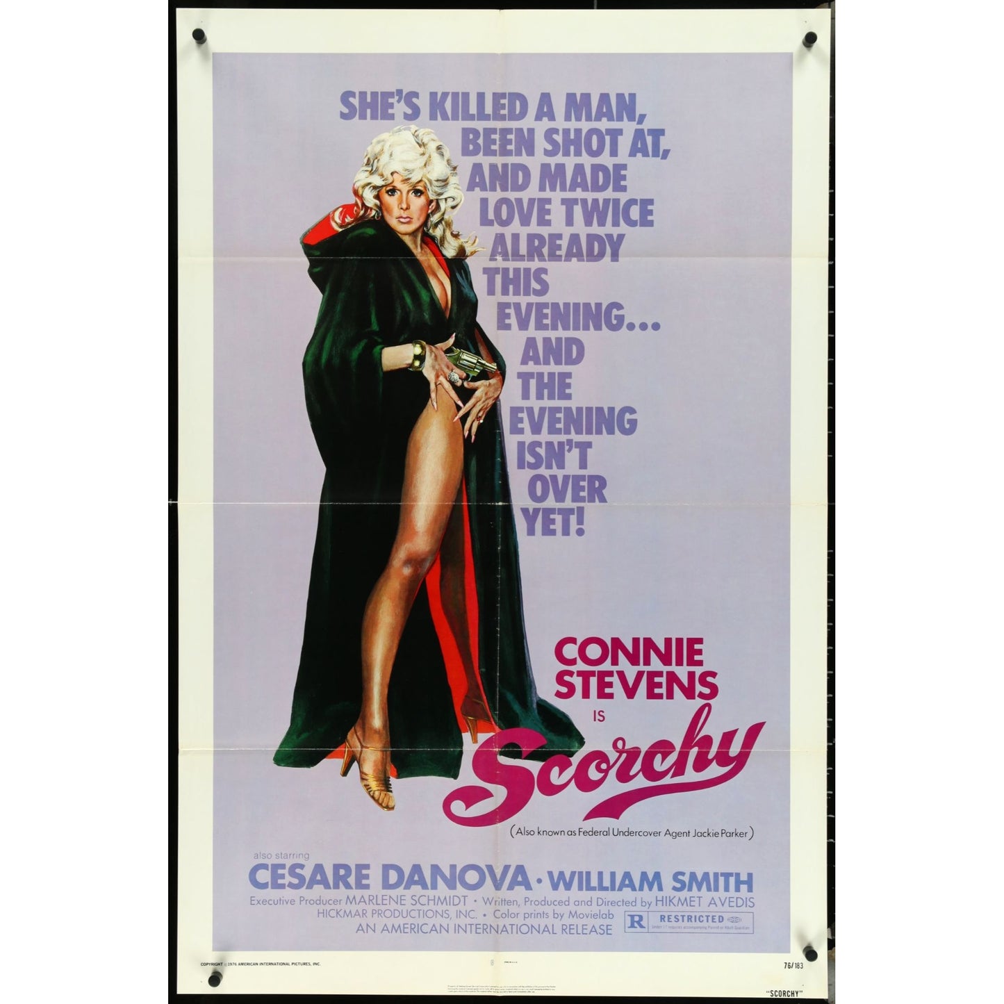 Scorchy (1976) Original Movie Poster 27x41 Folded Connie Stevens EM1A79