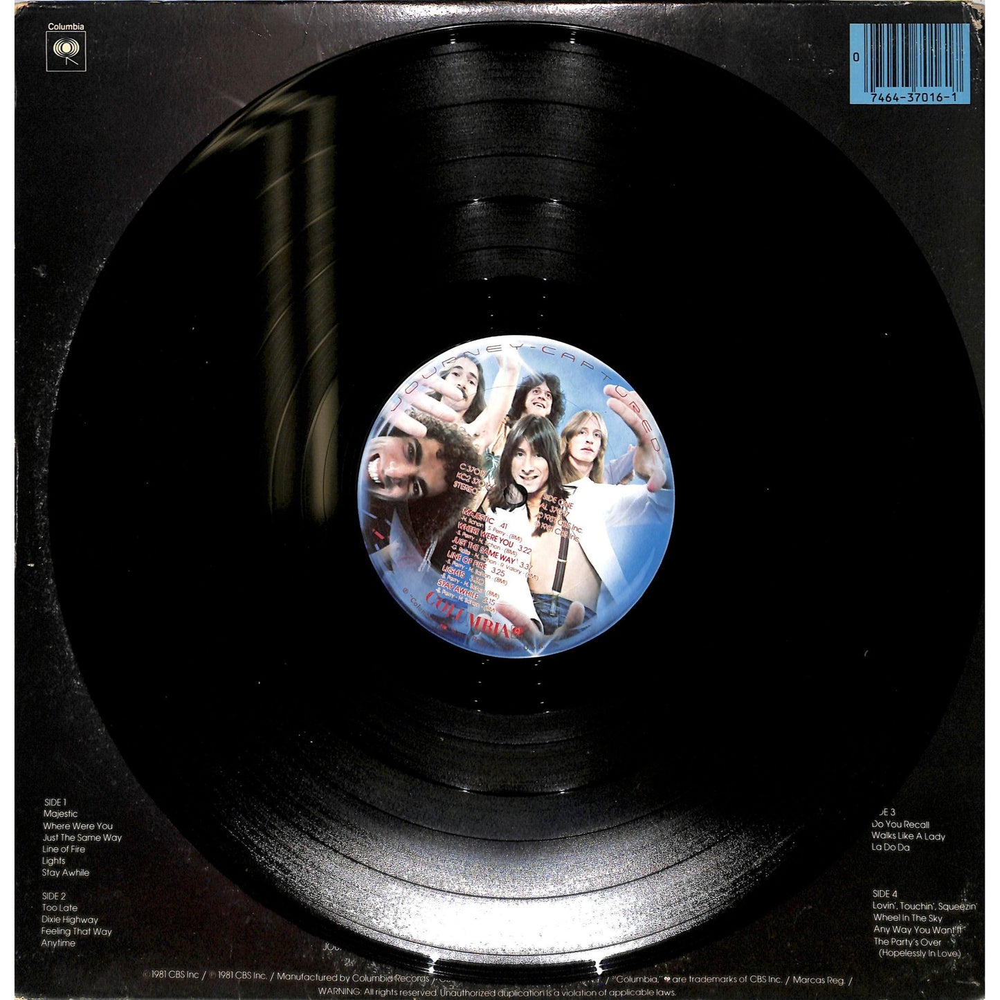 Journey - Captured 2LP Vinyl Record KC2-37016