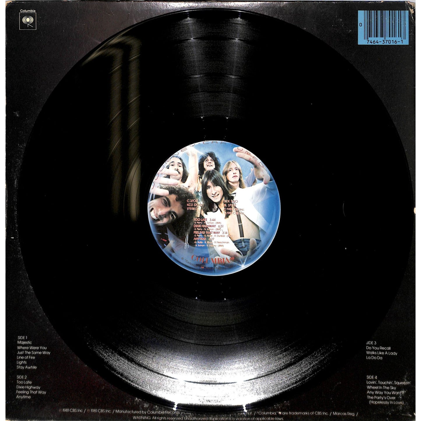Journey - Captured 2LP Vinyl Record KC2-37016
