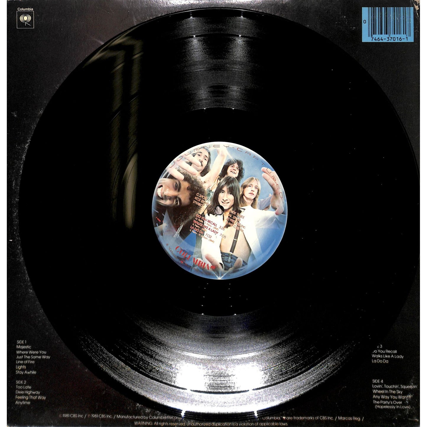 Journey - Captured 2LP Vinyl Record KC2-37016