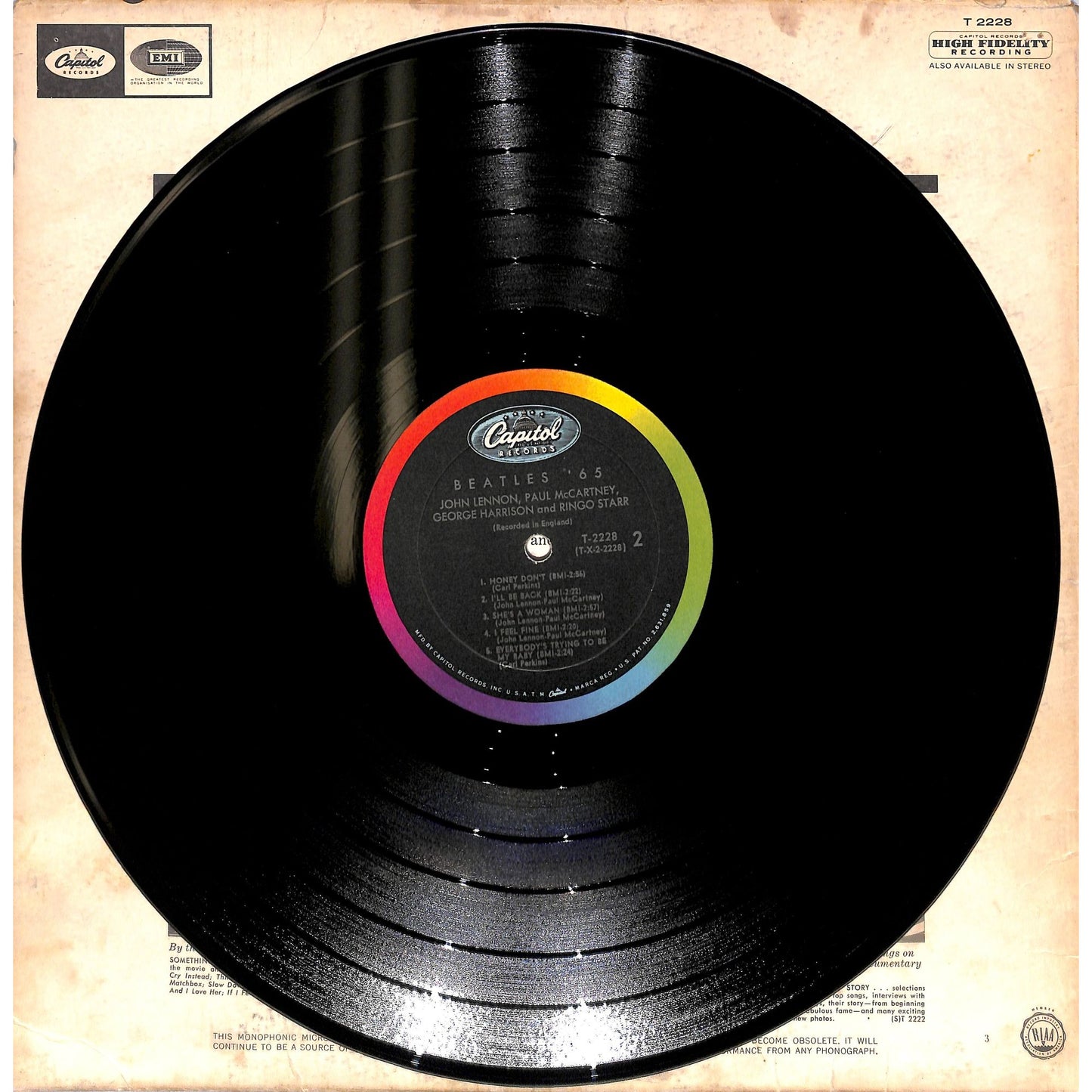 The Beatles - Beatles 65' Vinyl Record T-2228