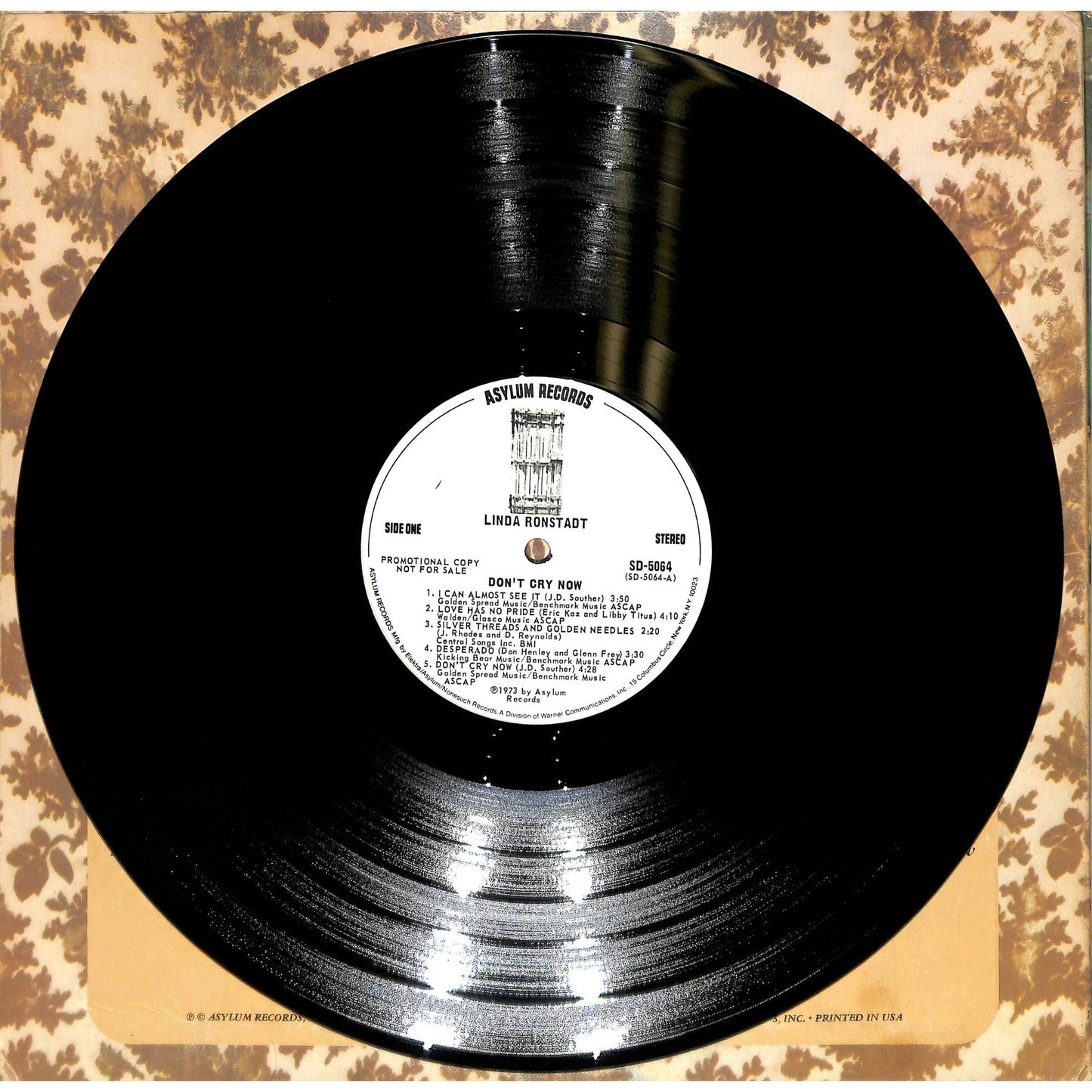 Linda Ronstadt - Don't Cry Now (1973) Promotional Vinyl Record SD-5064