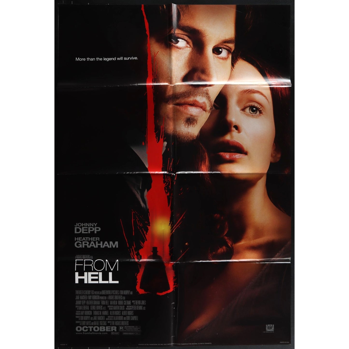 From Hell (2001) Original Folded Movie Poster 27x41 Johnny Depp