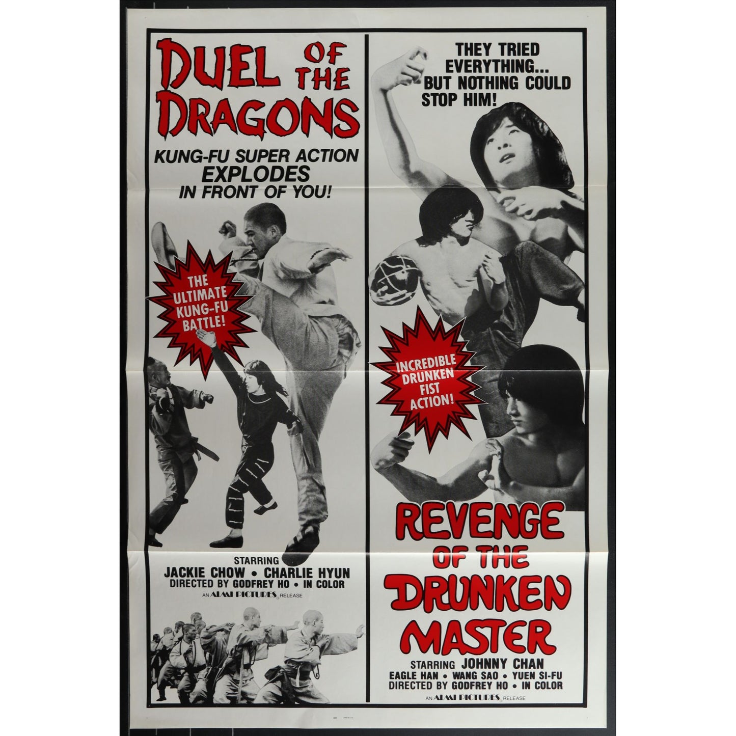 Collection of 31 Kung-Fu Martial Arts Tri-Folded Original Movie Posters