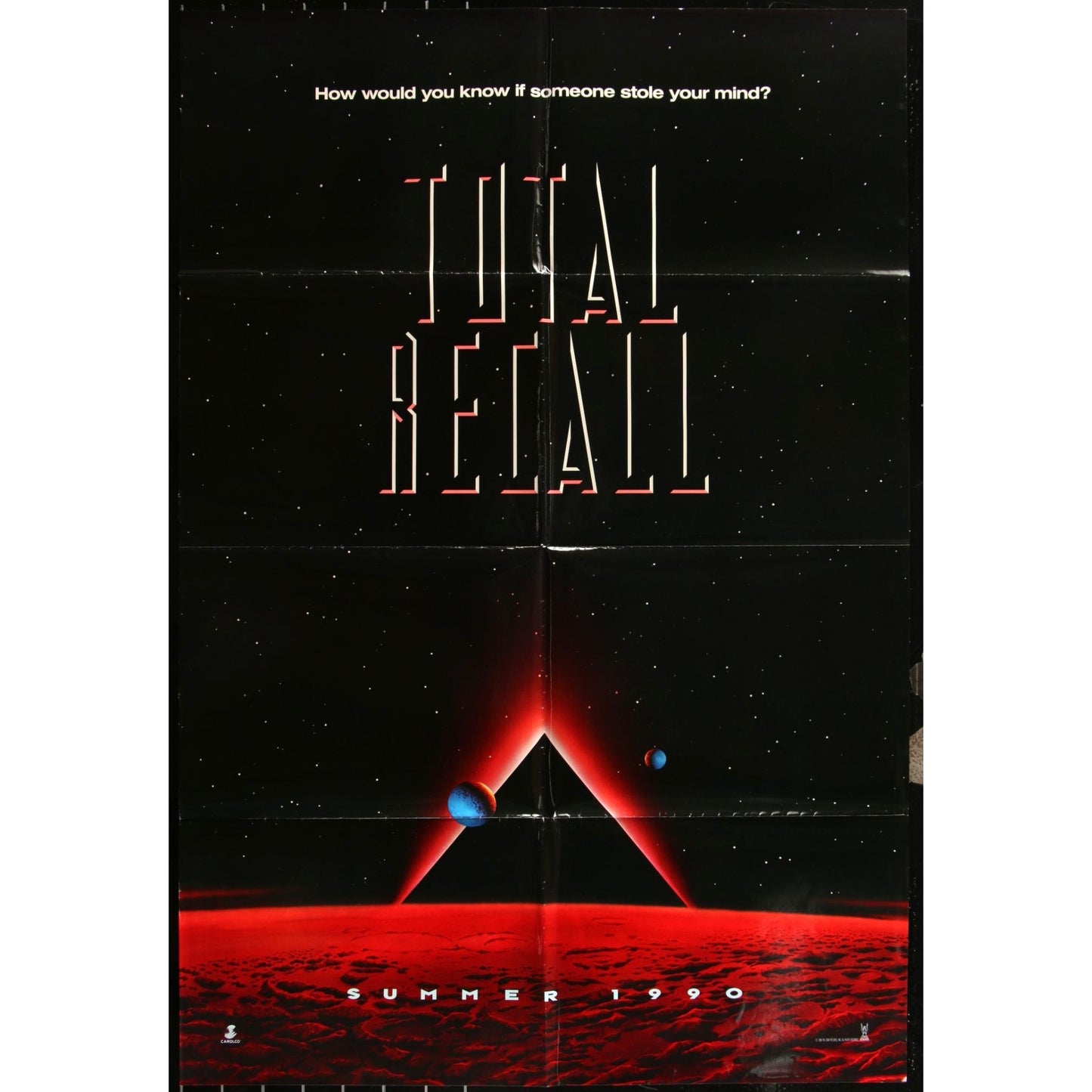 Total Recall (1990) Original Advance Movie Poster 27x40 Folded EM4-24