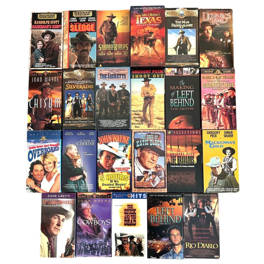 BULK LOT 23 VHS tapes Classic Westerns SJ8