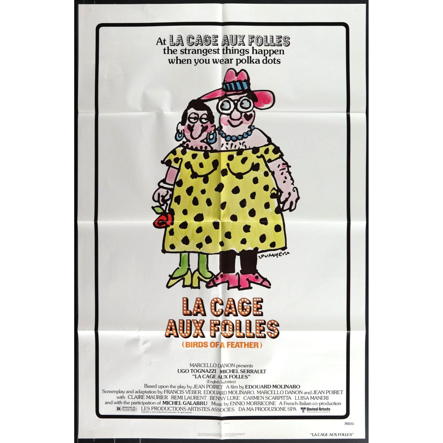 La Cage aux Folles (1978) Original Movie Poster Folded 27x41
