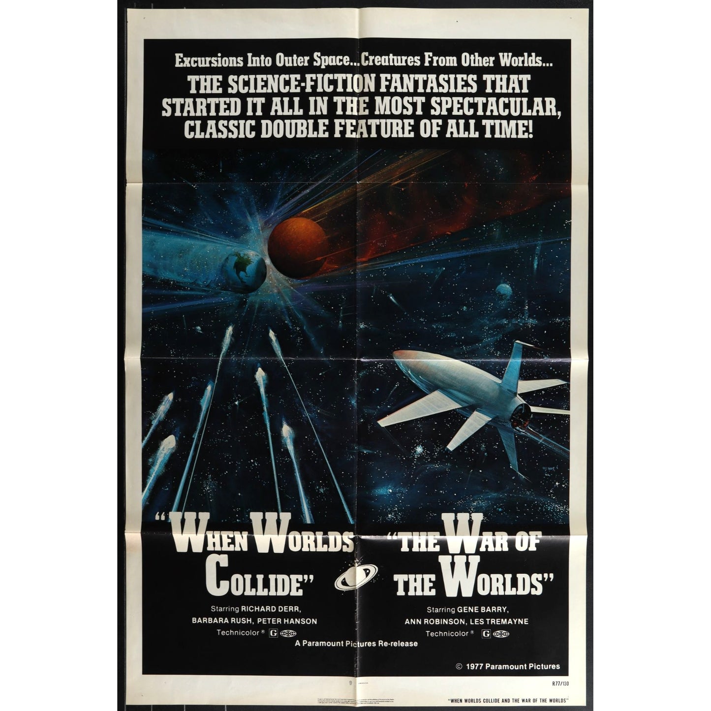 When Worlds Collide / The War of the Worlds 1977 Dbl Feature Movie Poster EM4-89
