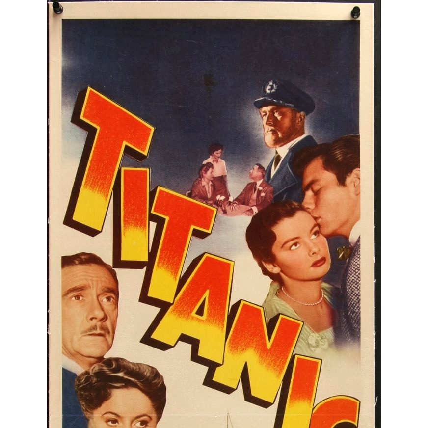 TITANIC (1953) Original Linenbacked Insert-Size Movie Poster 14" x 36" Stanwyck