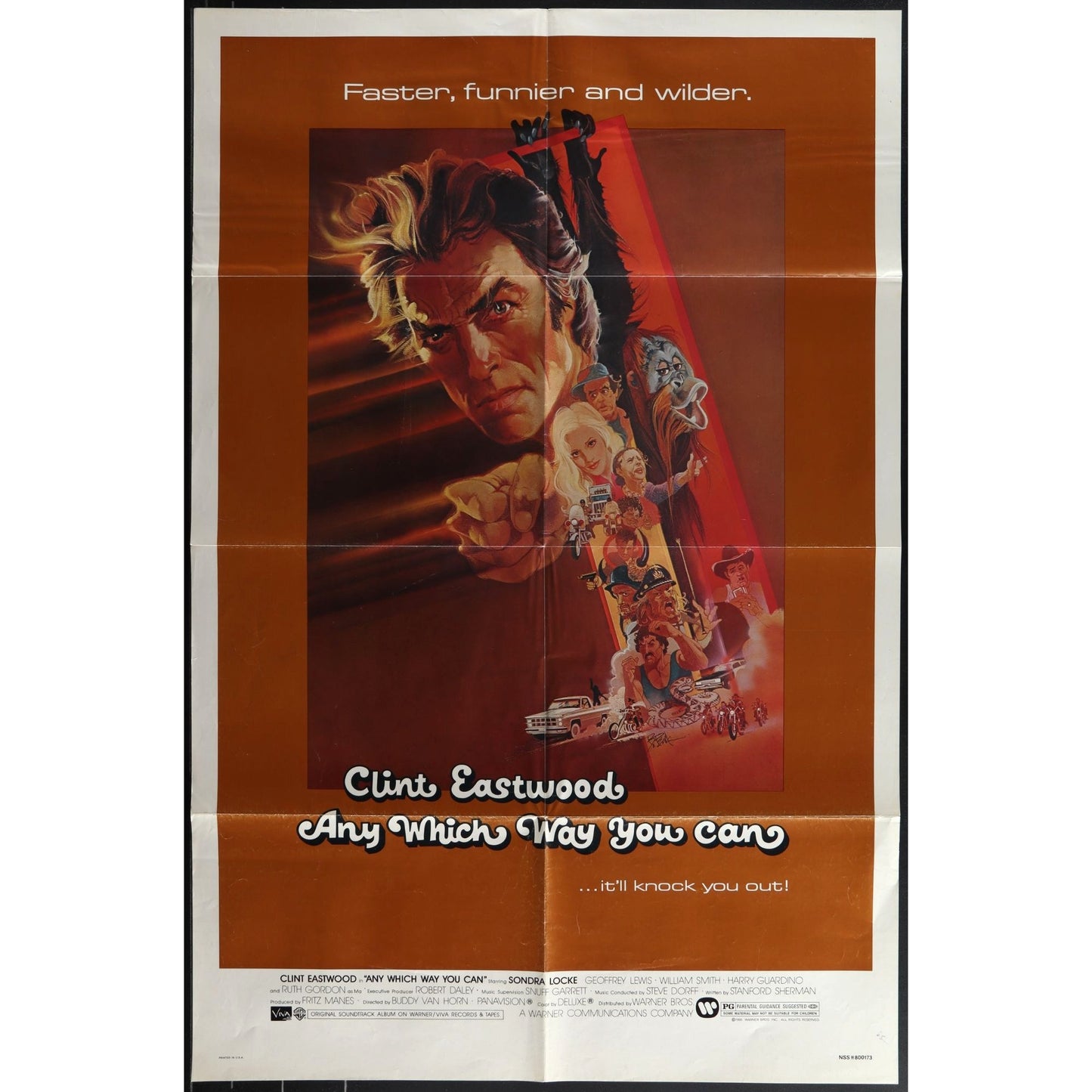Any Which Way You Can (1980) Original Movie Poster Folded 27x41 Eastwood