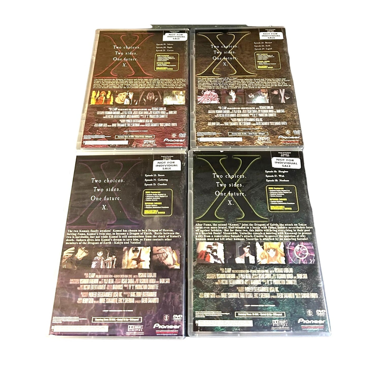 X (TV series) Anime Collection 1 & 2 full box sets 8 Volumes 24 Episodes Geneon