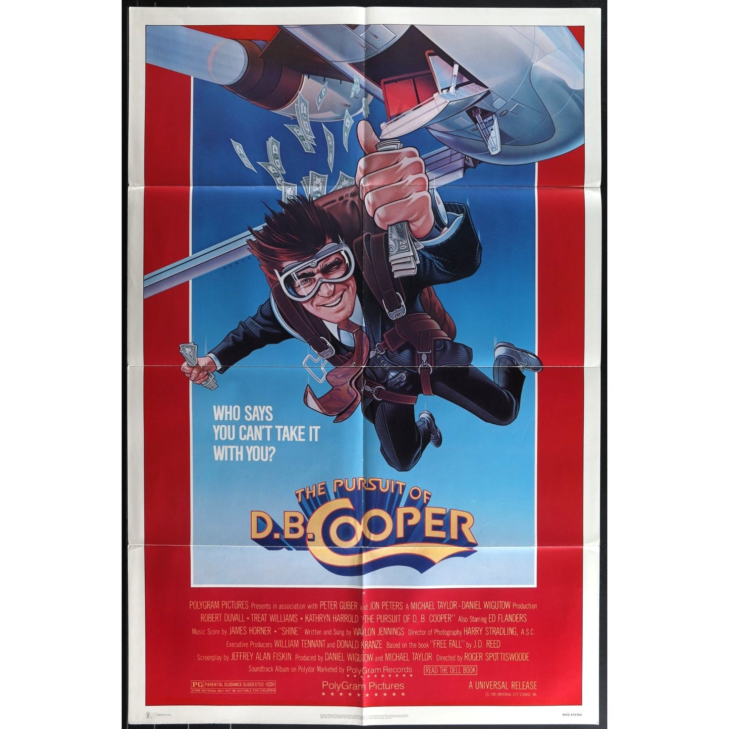 The Pursuit of D.B. Cooper (1981) Original Movie Poster Folded 27x41