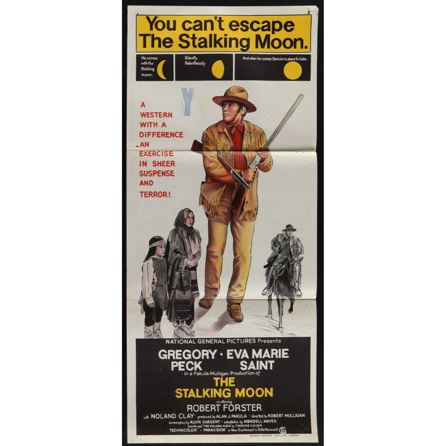 The Stalking Moon (1968) Original Australian Daybill Movie Poster Folded 13x30