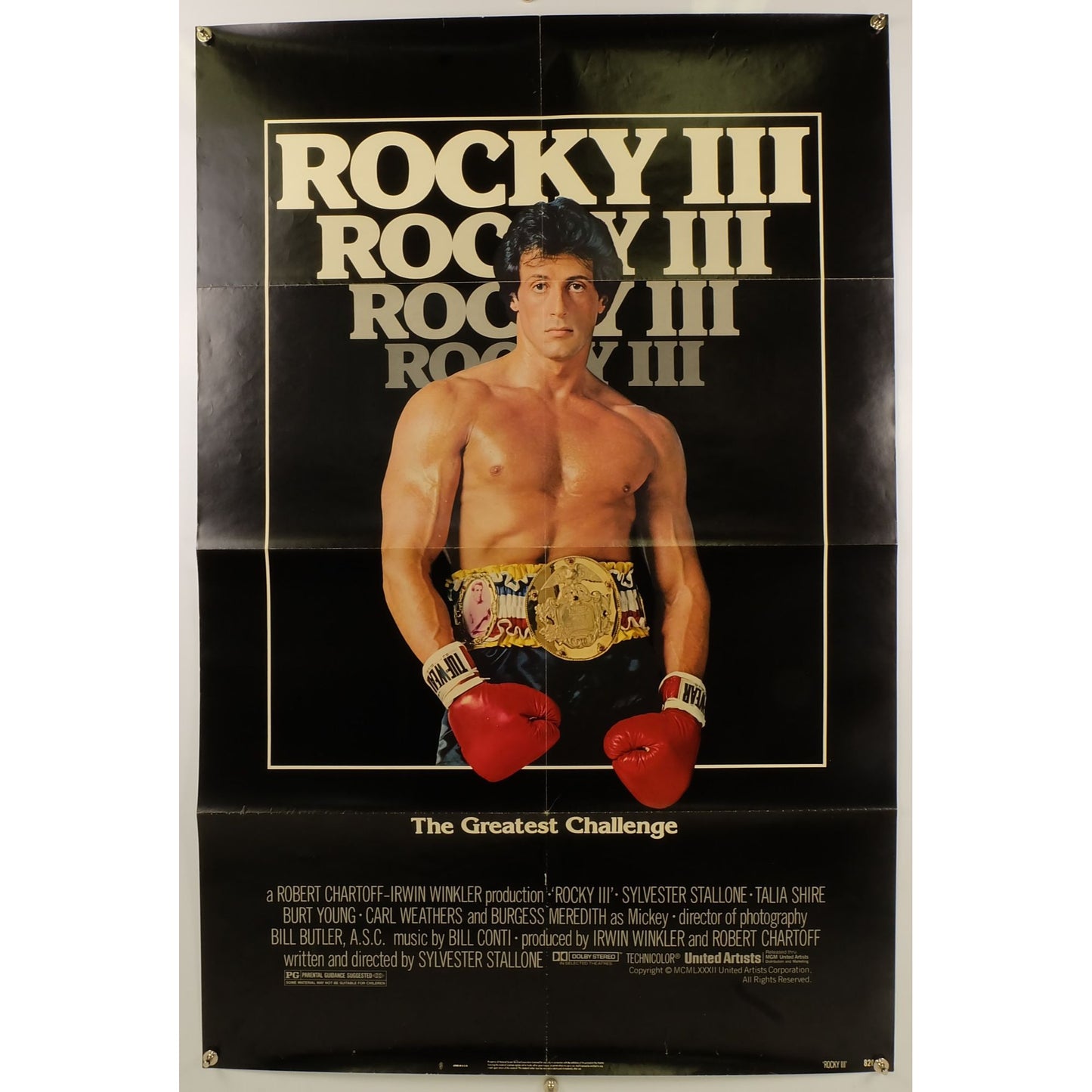 Rocky III (1982) Original Movie Poster Folded 27x41