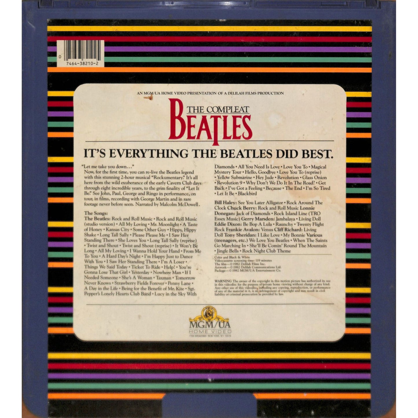 The Compleat Beatles (1982) CED RCA SelectaVision Videodisc TESTED WORKING