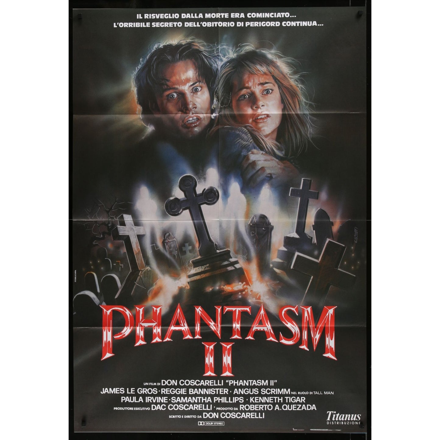 Phantasm II (1988) Original Italian 1P Movie Poster Folded 39x55