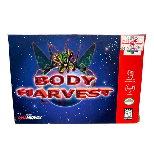 Body Harvest (Nintendo 64, 1998) Complete CIB w/ Manuals & Poster TESTED WORKING