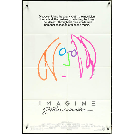 Imagine John Lennon (1988) Orig Movie Poster 27x40 Folded Beatles Yoko Ono EM2A7