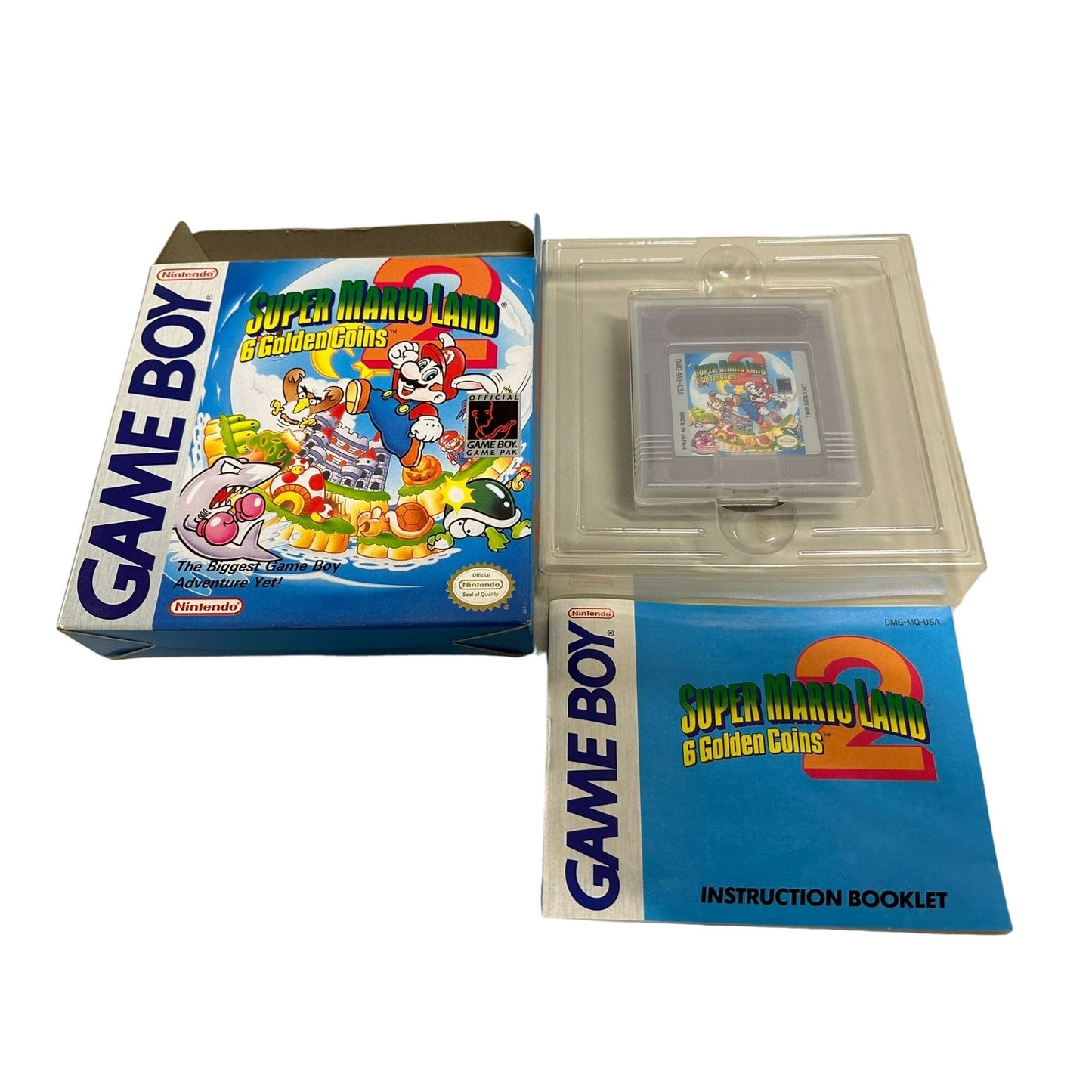 Super Mario Land 2 - 6 Golden Coins (Nintendo Gameboy, 1992) Box game and manual