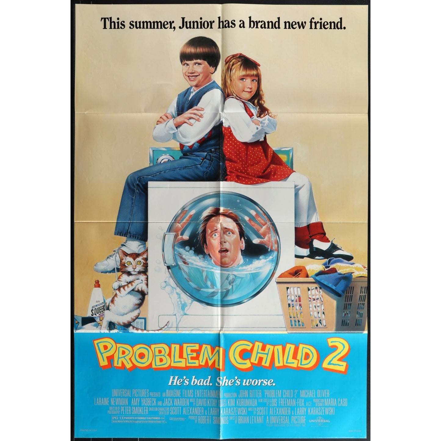 Problem Child 2 (1991) Original Movie Poster Folded 27x41