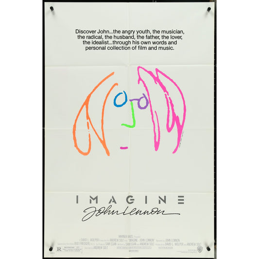 Imagine John Lennon (1988) Orig. Movie Poster 27x40 Folded Beatles Yoko Ono EMP4