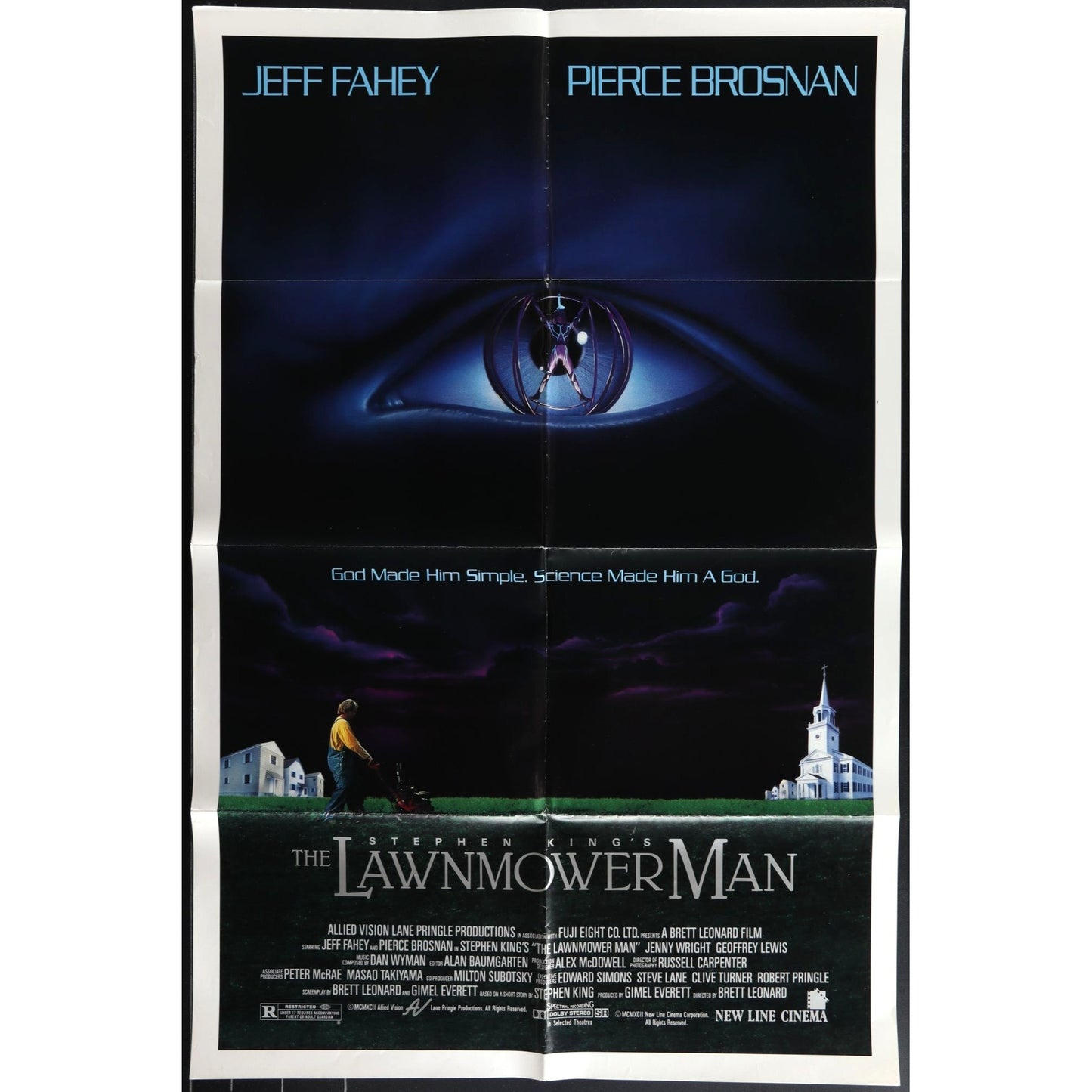 The Lawnmower Man (1992) Original Movie Poster Folded 27x41 Fahey EM4-155