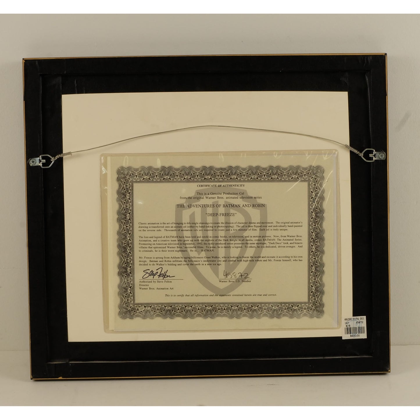 The Adventures of Batman and Robin "Deep-Freeze" (1992) Production Cel