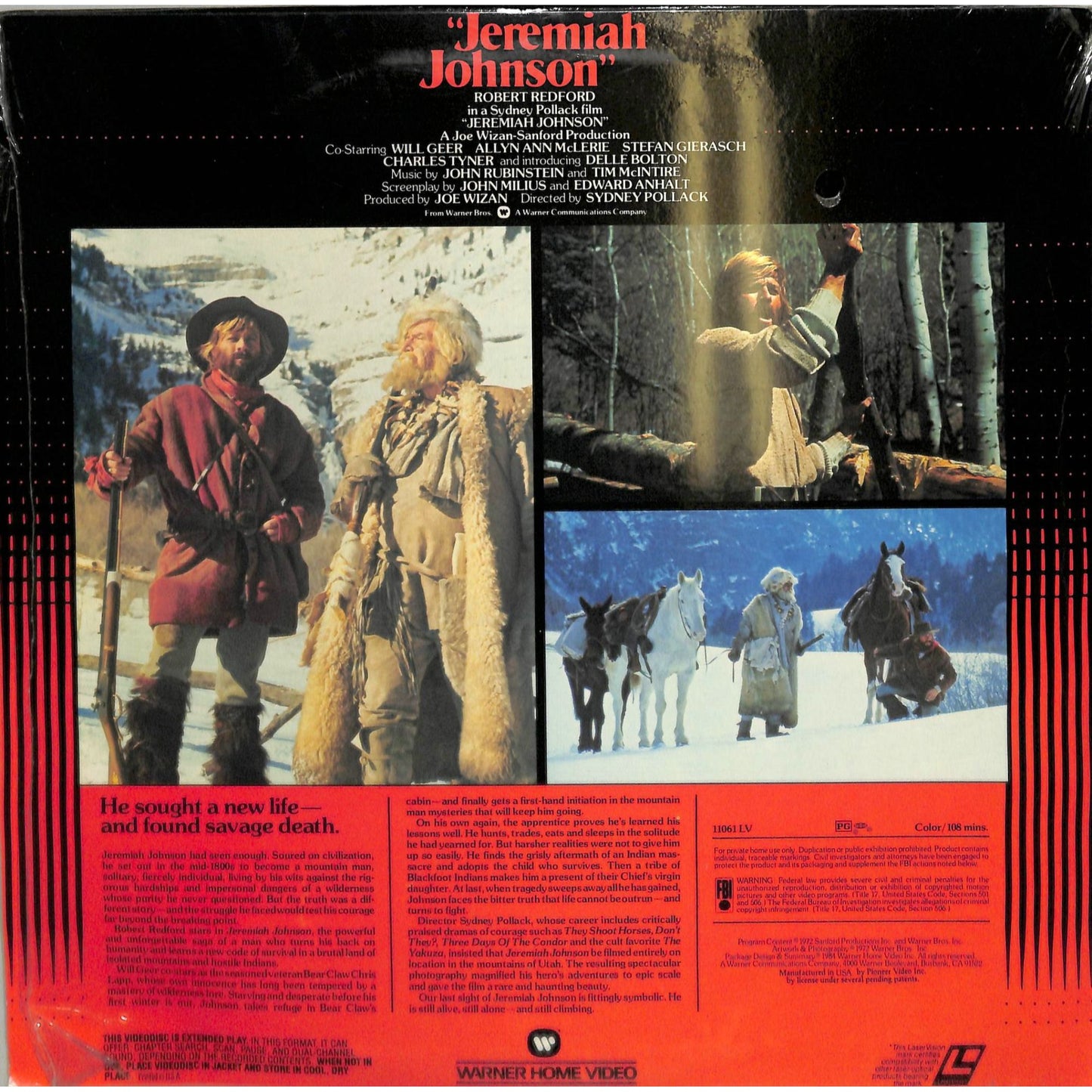 Jeremiah Johnson (1972) Laserdisc