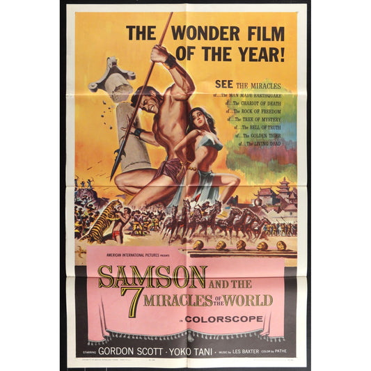 Samson and the 7 Miracles of the World (1961) Original Movie Poster Folded 27x41