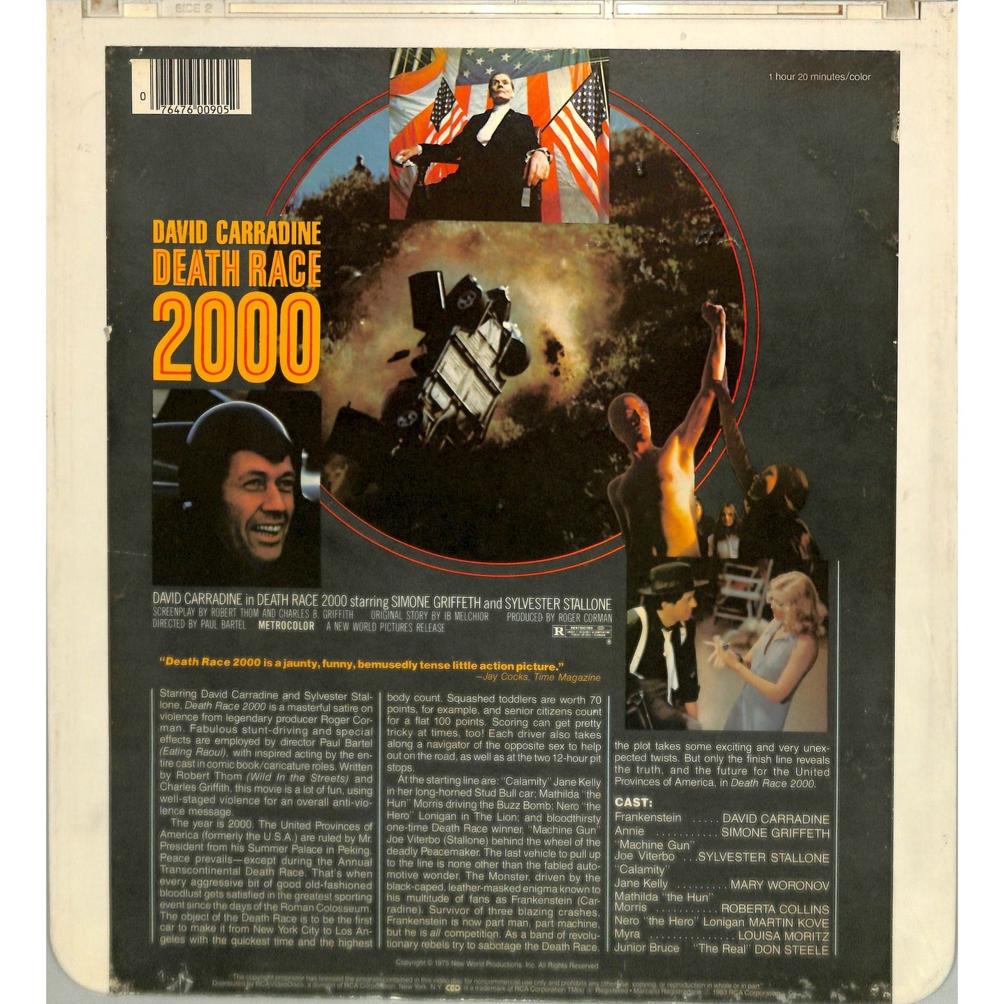 Death Race 2000 (1975) Vintage CED Videodisc