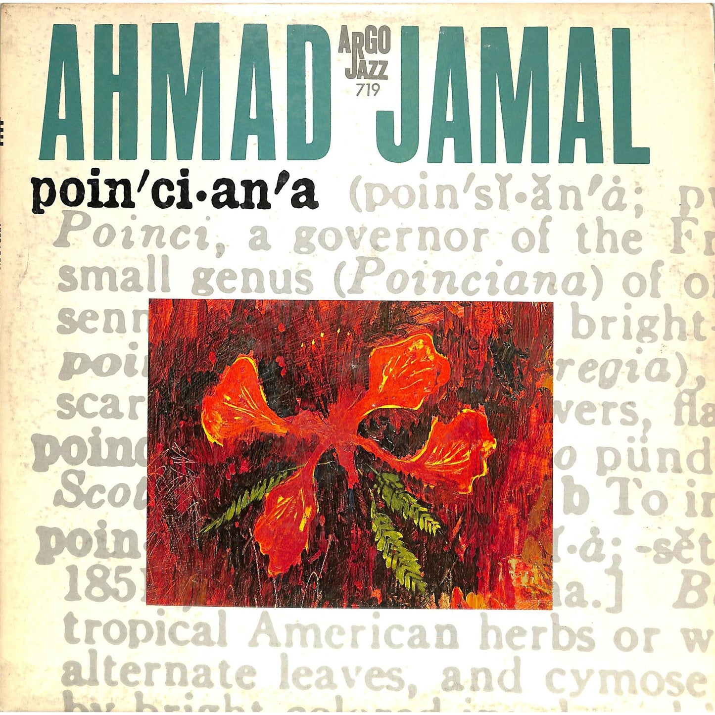 Ahmad Jamal - Poinciana (1963) Vinyl Record Argo 719